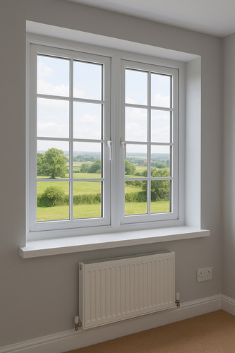 White upvc window - upvc, sill