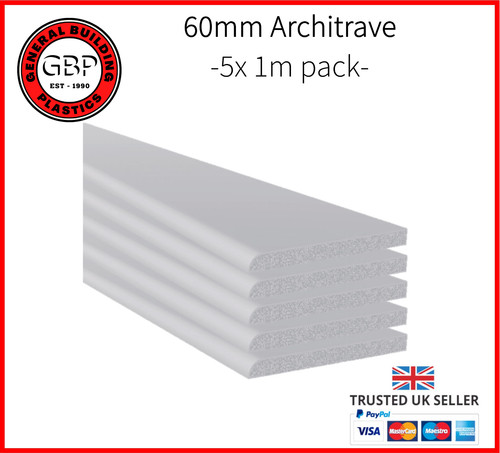 60mm white pvc - 60mm, architrave